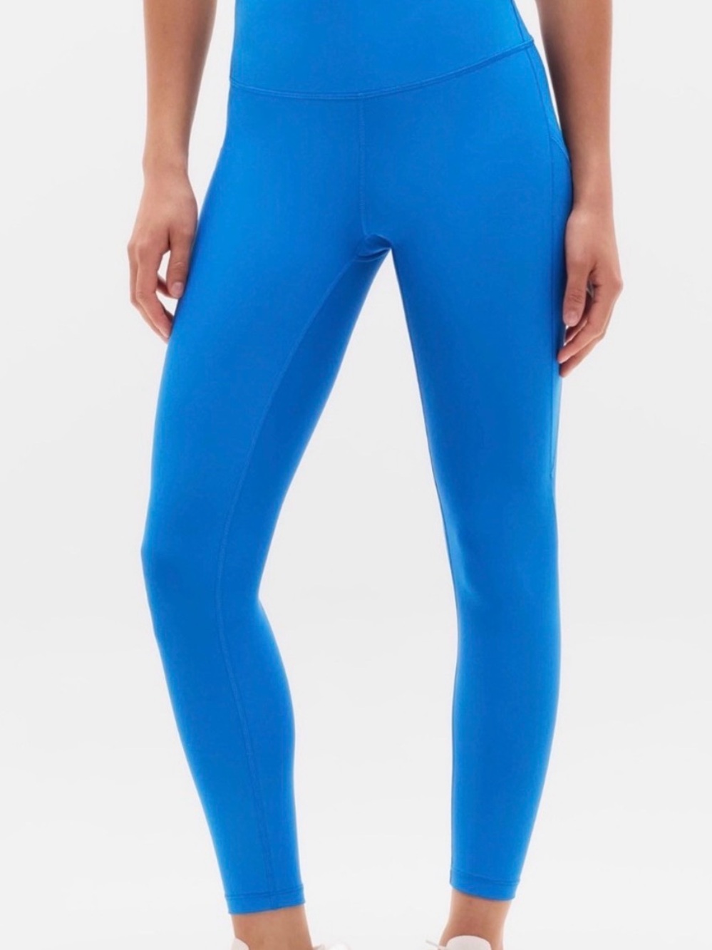 Athleta Bright Blue Interval Stash 7/8 Leggings Large